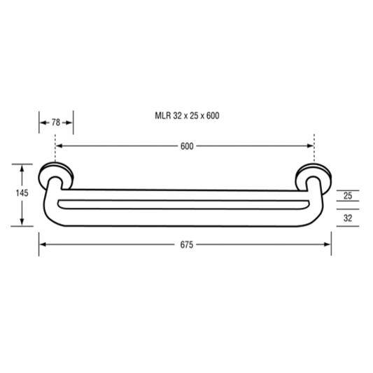 Combination Towel / Grab Rail 600mm SS