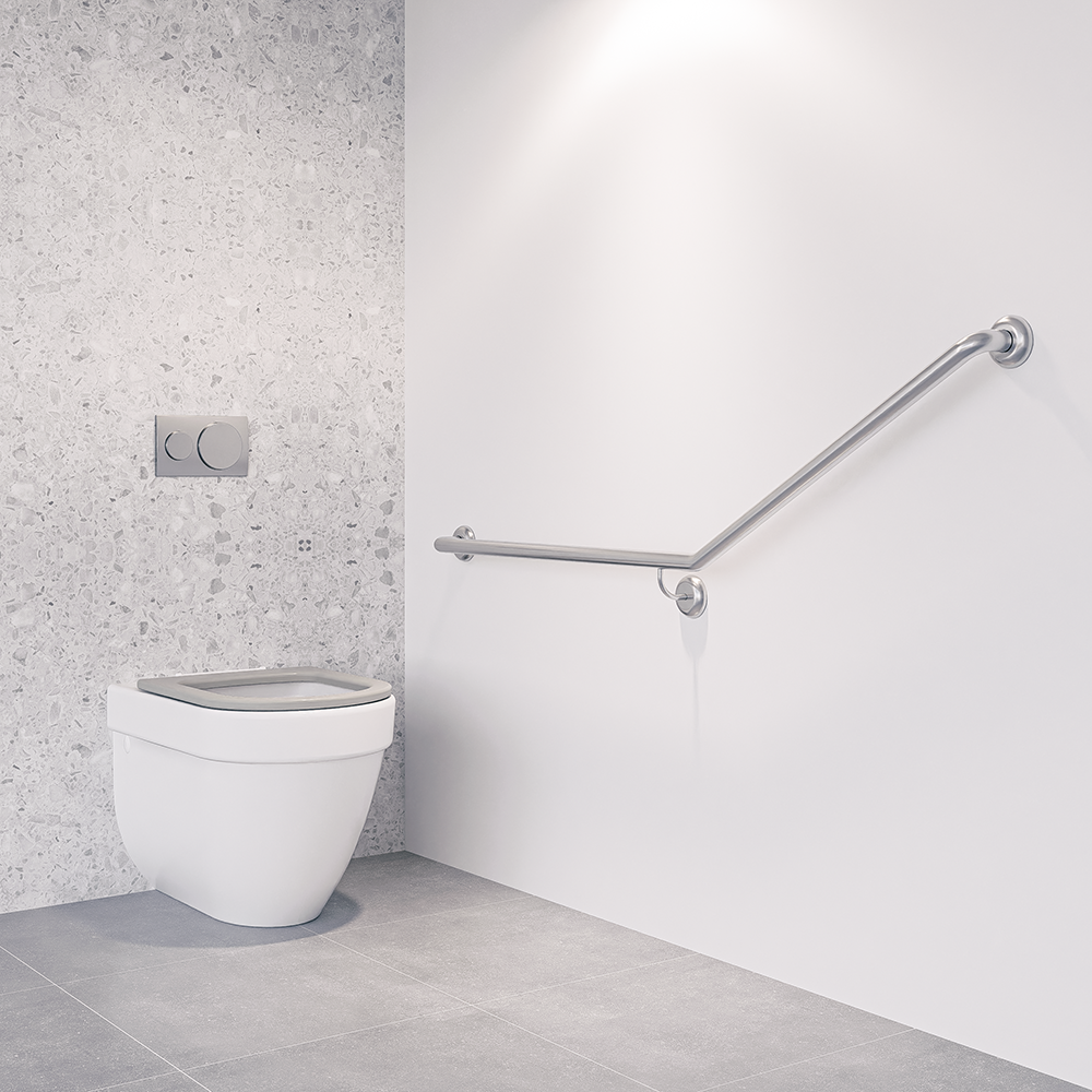 Accessible Left Hand 30° Grab Rail, Concealed Fix SS