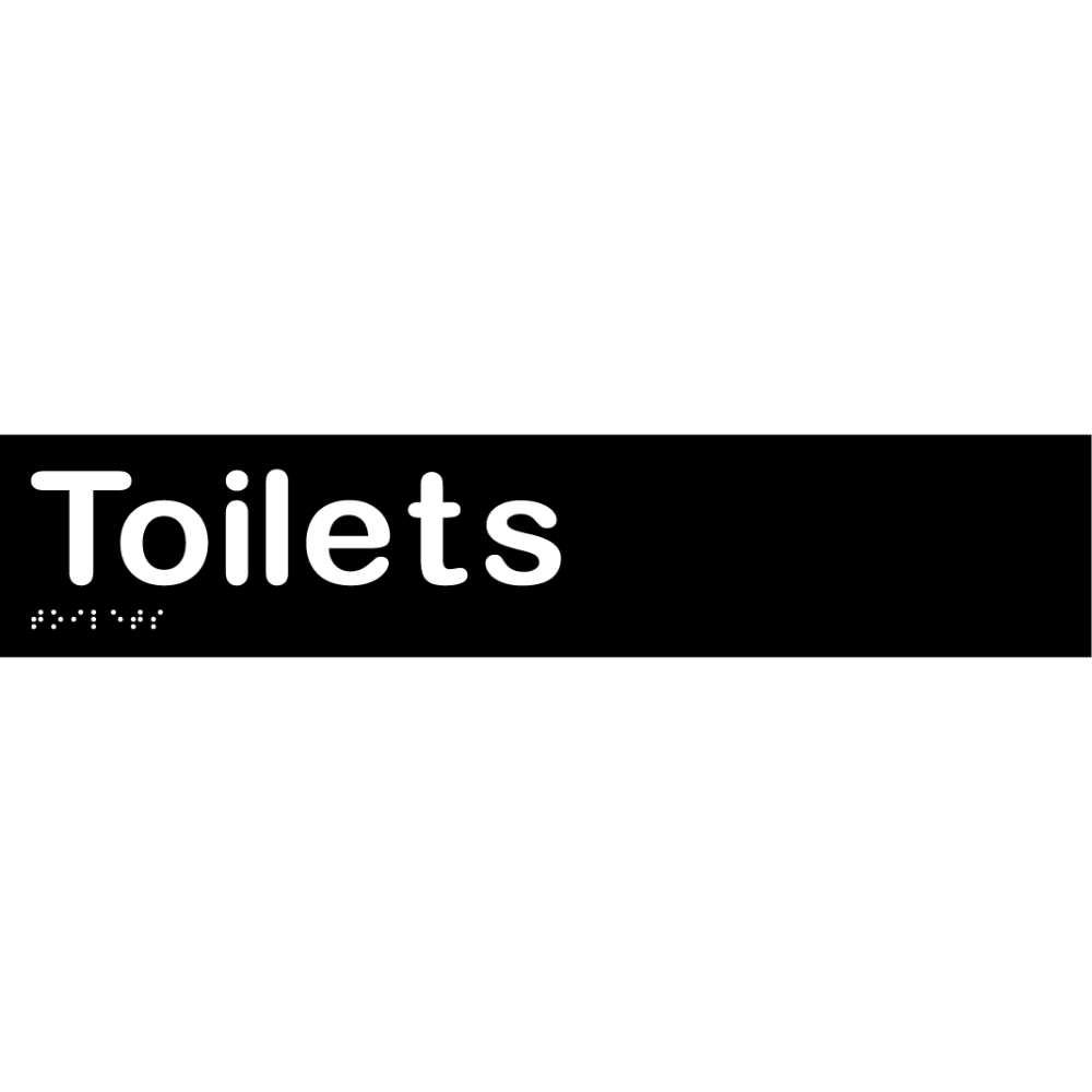 Toilets Sign - Vinyl - Black with White Infill