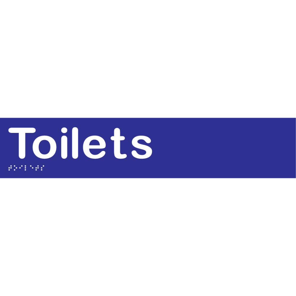 Toilets Sign - Vinyl - Blue with White Infill