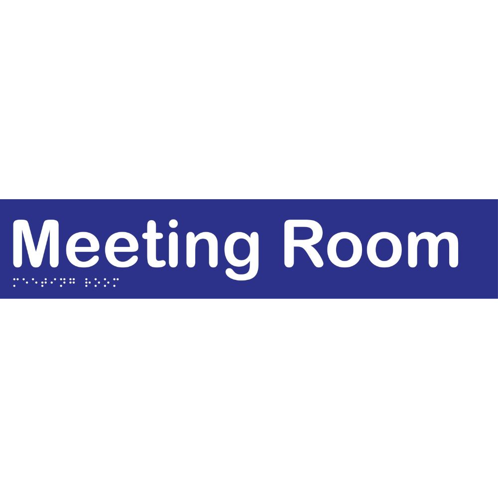 Meeting Room Braille -Vinyl - Blue with White Infill