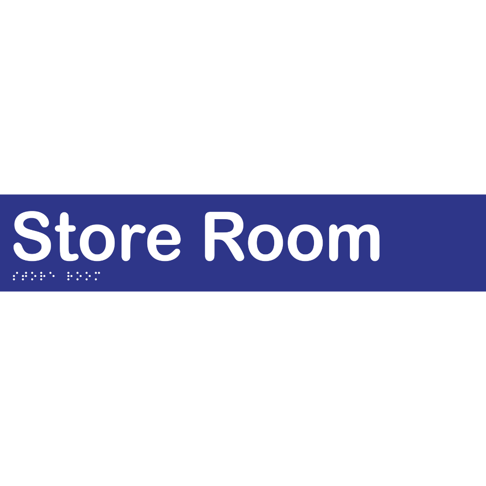 Store Room – 375mm x 75mm – Vinyl - Blue with White Infill