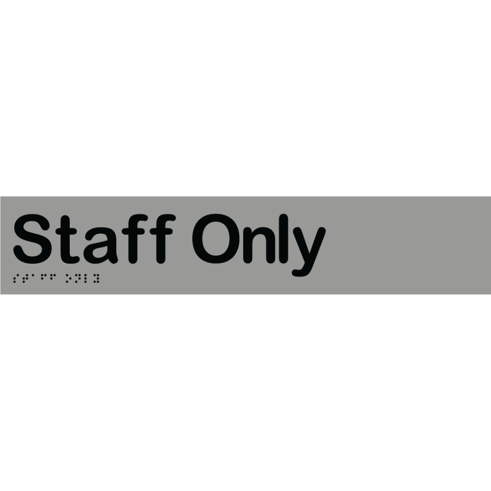 Staff Only Sign - Vinyl - Silver with Black Infill