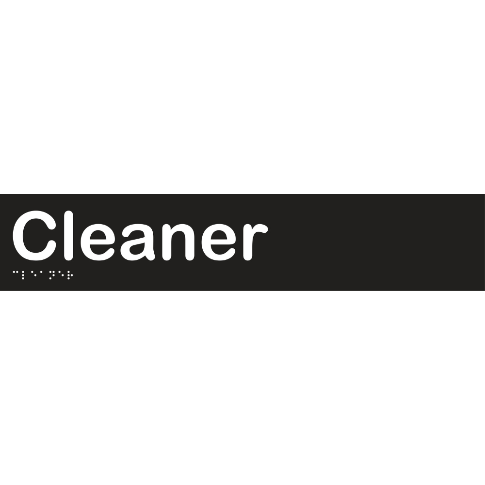 Cleaner Sign- Vinyl - Black with White Infill