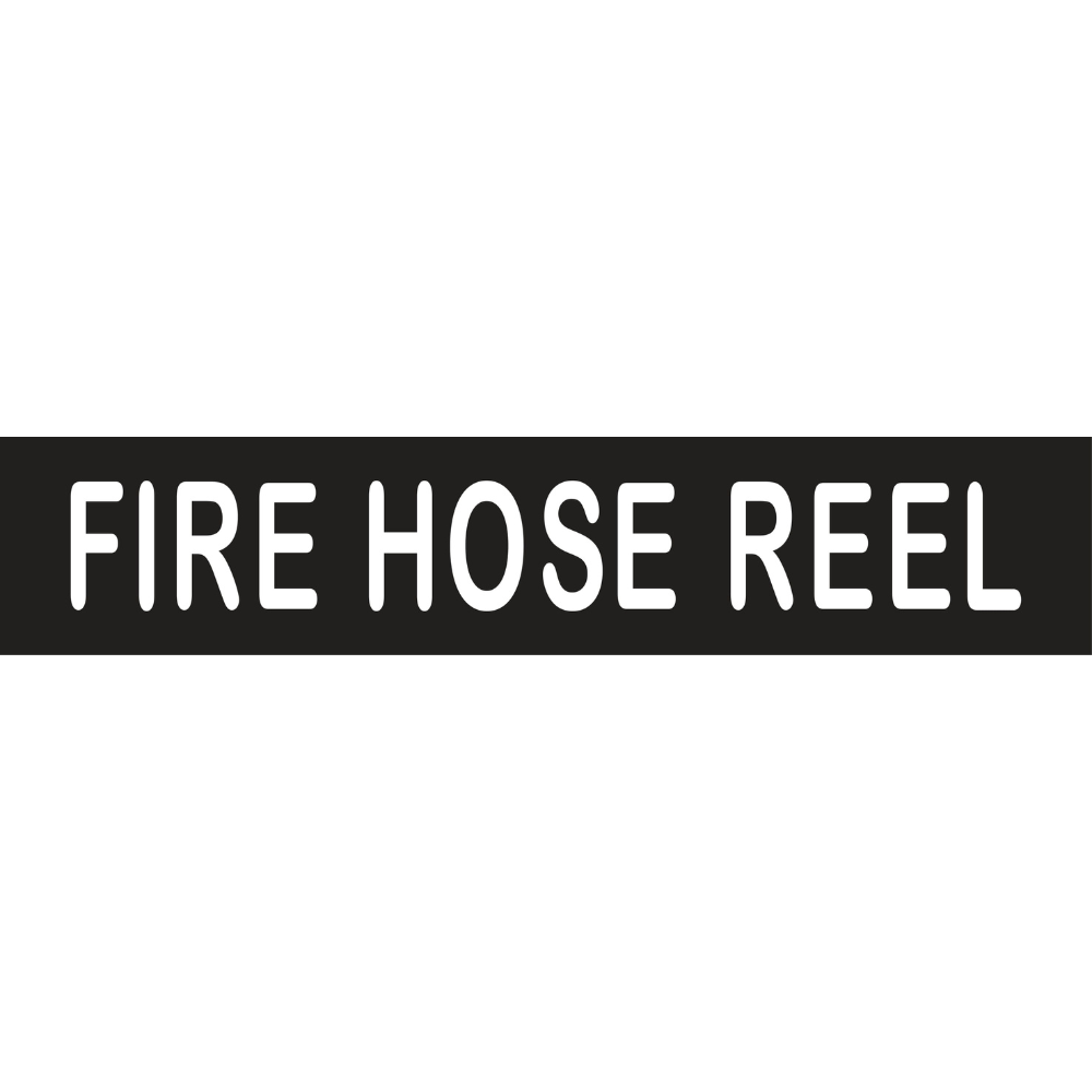 Fire Hose Reel Sign - Vinyl - Black with White Infill