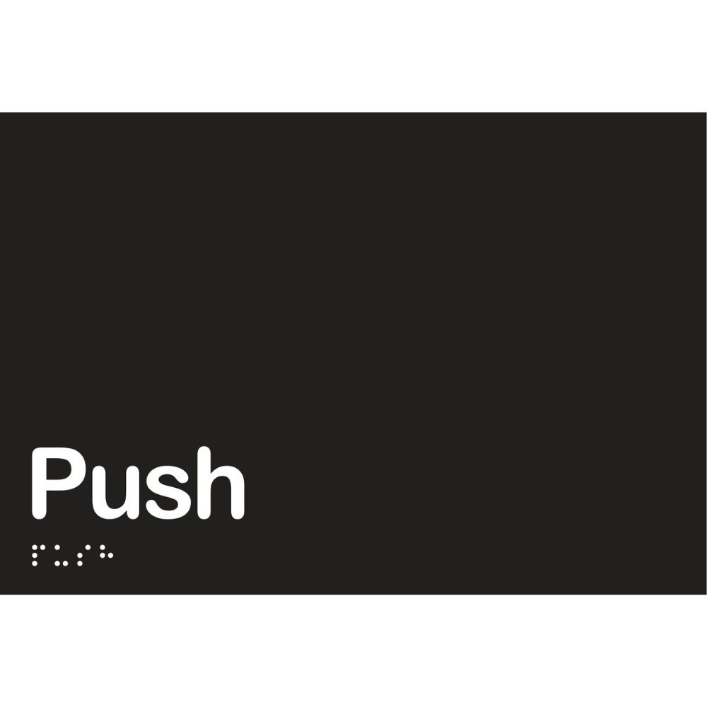 Push Sign - Vinyl - Black with White Infill