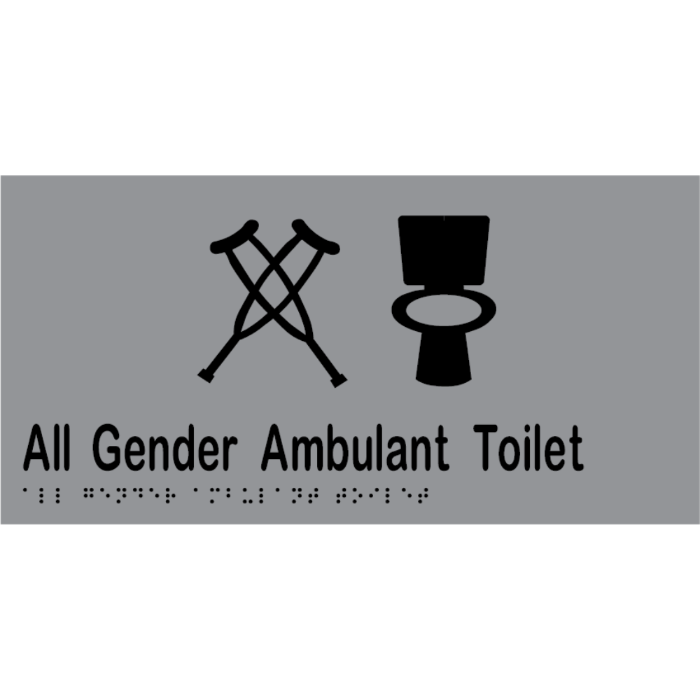 All Gender Ambulant Toilet - Vinyl - Silver with Black Infill