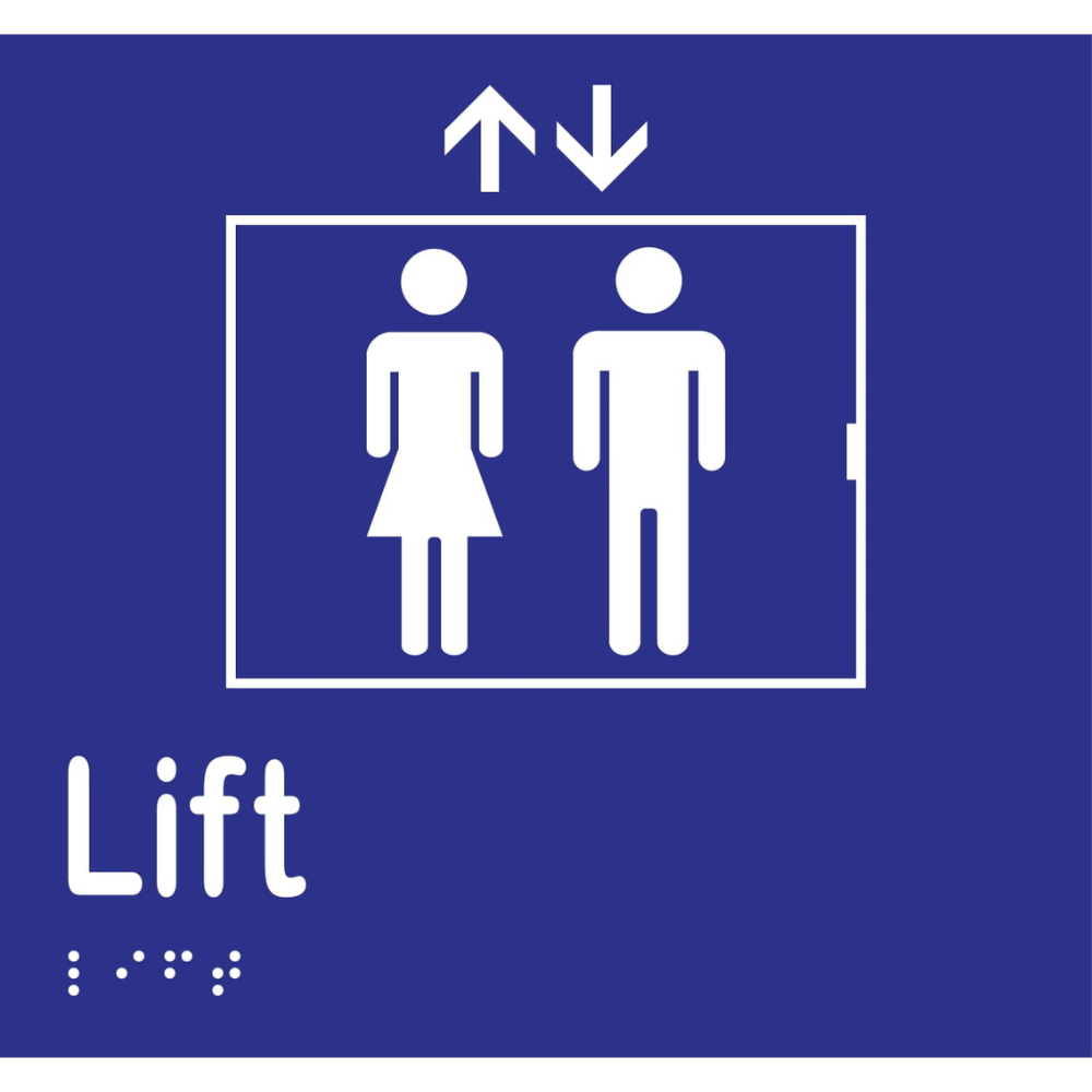 Lift Sign -Vinyl - Blue with White Infill