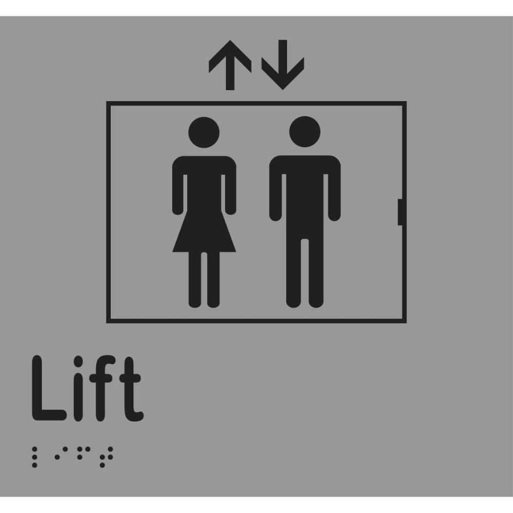Lift Sign - Vinyl - Silver with Black Infill