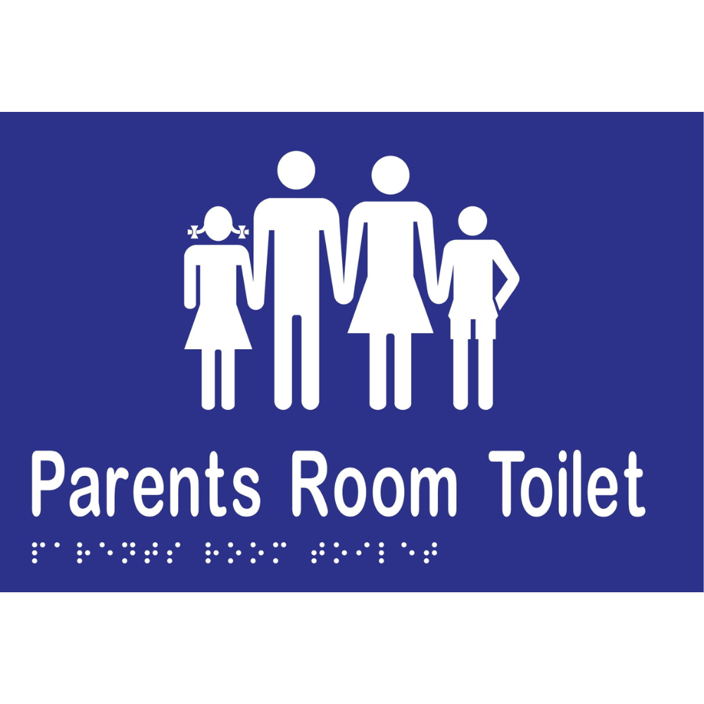 Parents Room Toilet Sign -Vinyl - Blue with White Infill