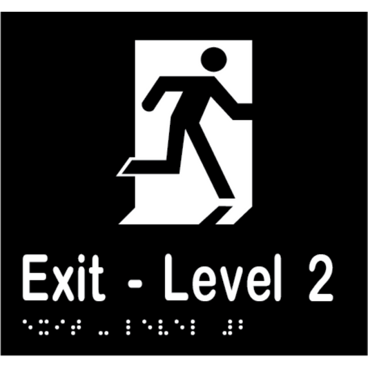 Exit Level # Sign - Vinyl - Black with White Infill