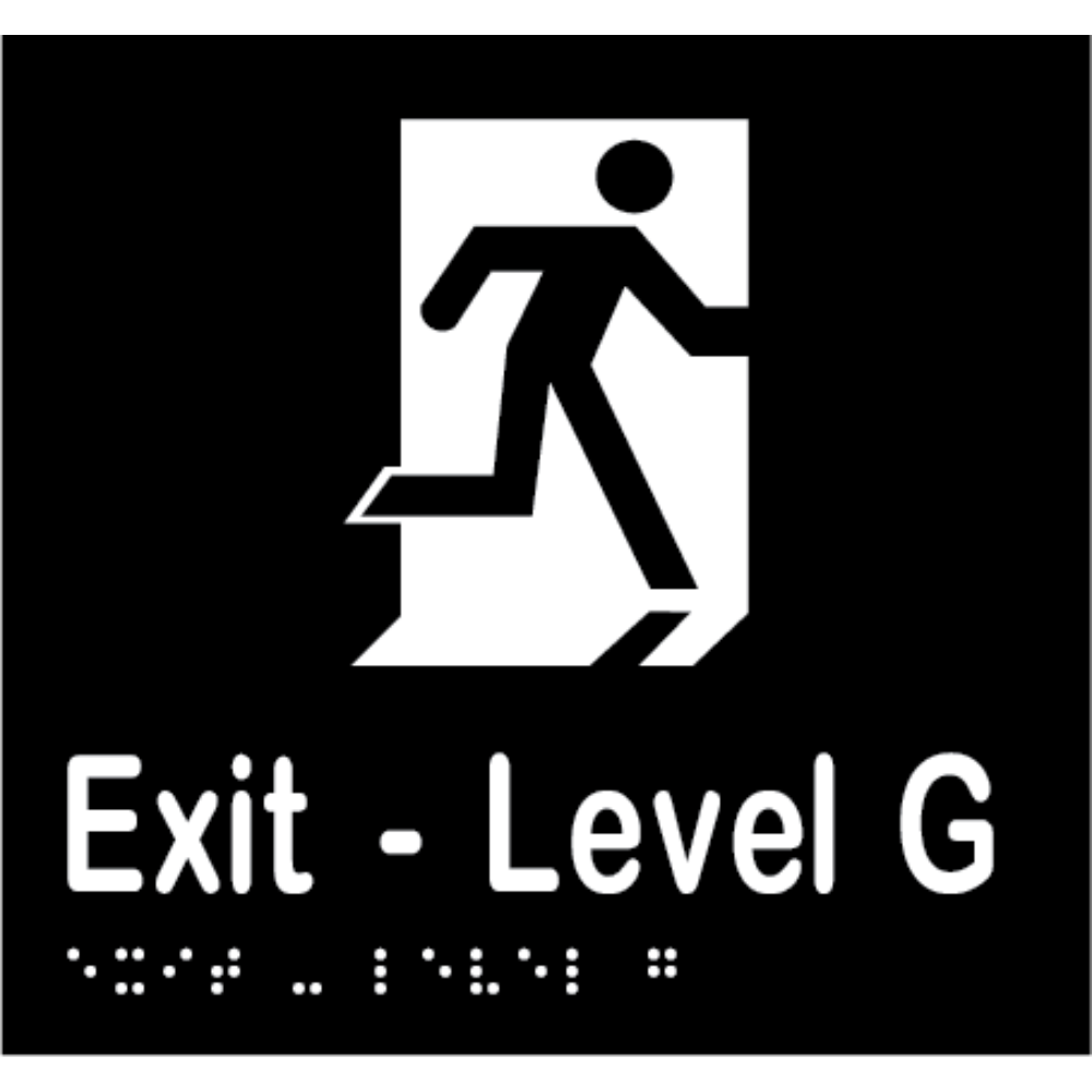 Exit Level # Sign - Vinyl - Black with White Infill