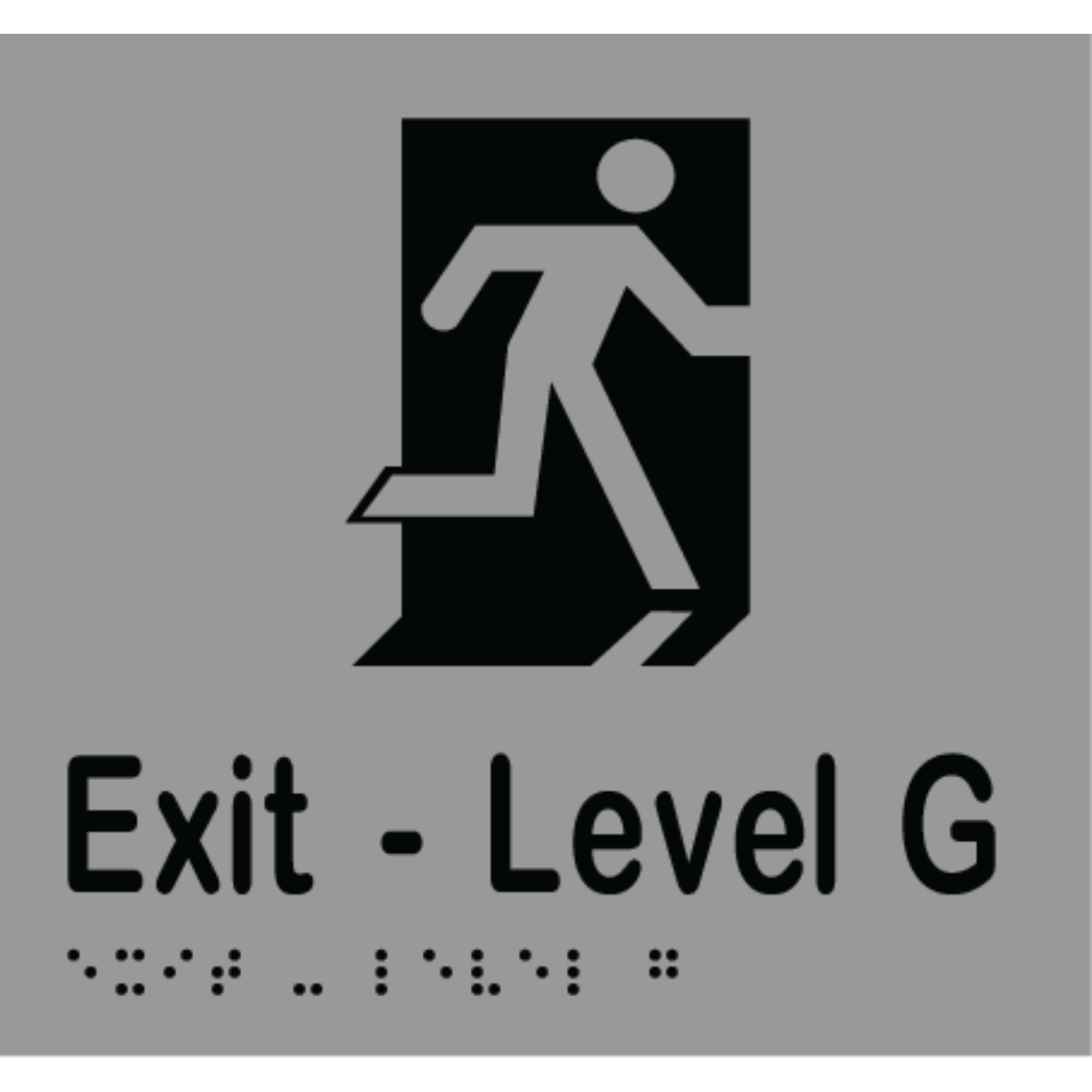 Exit Level # Sign - Vinyl - Silver with Black Infill