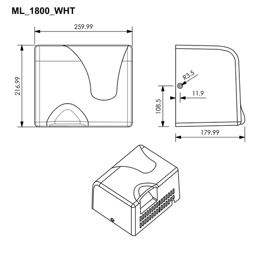Automatic Operation Hand Dryer ABS White