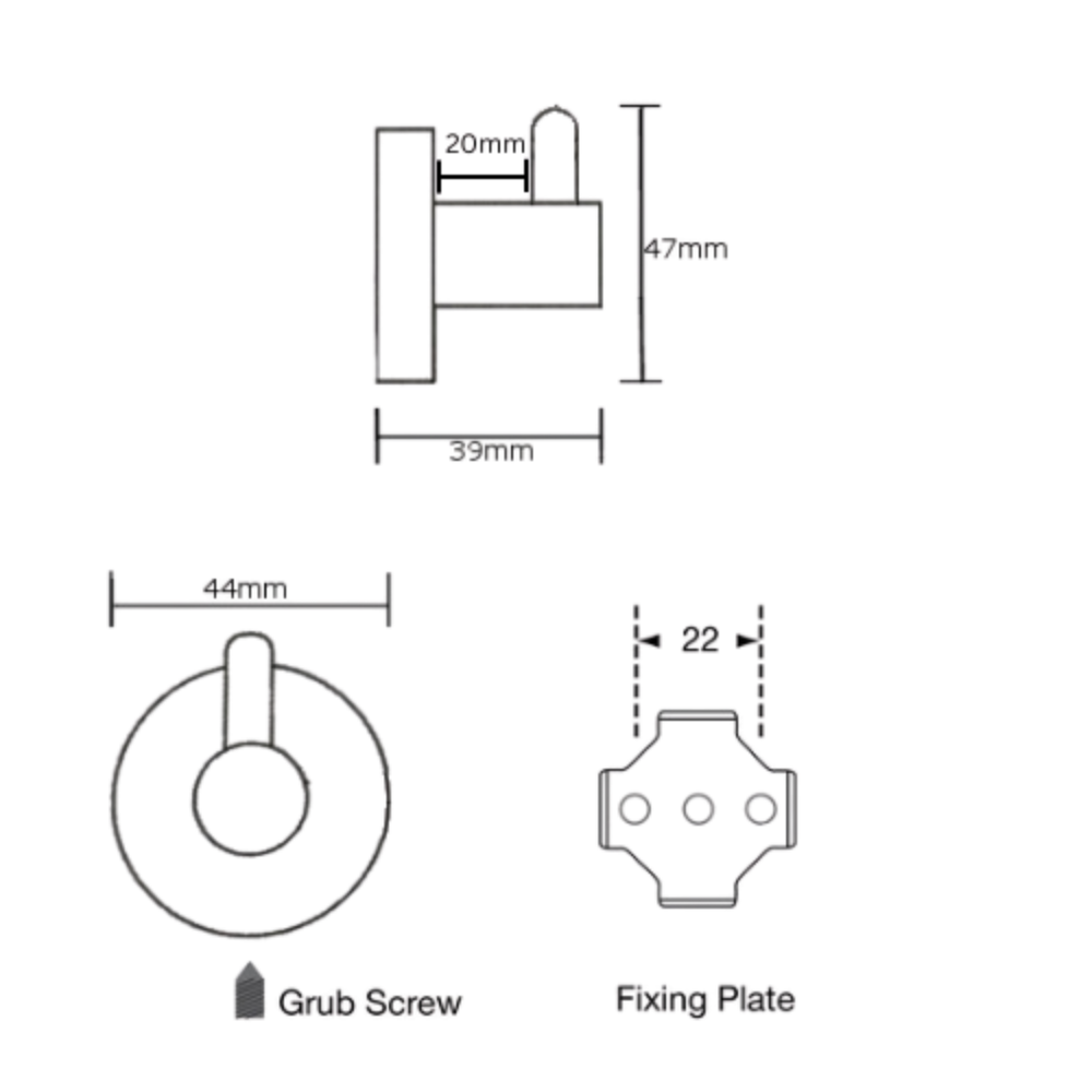 Hat & Coat Hook with Pin PSS