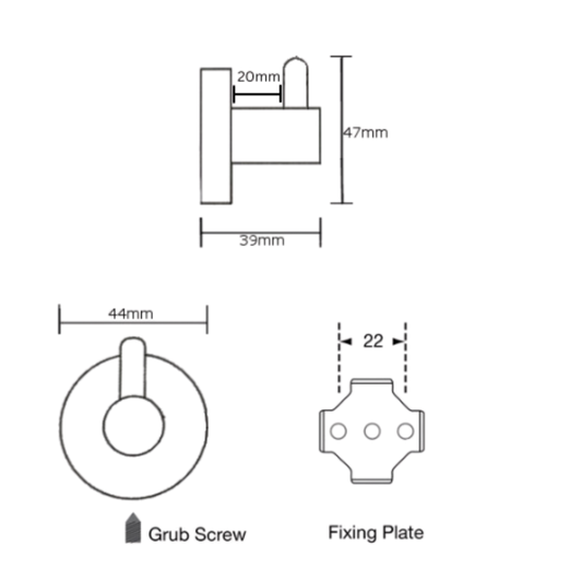 Hat & Coat Hook with Pin PSS