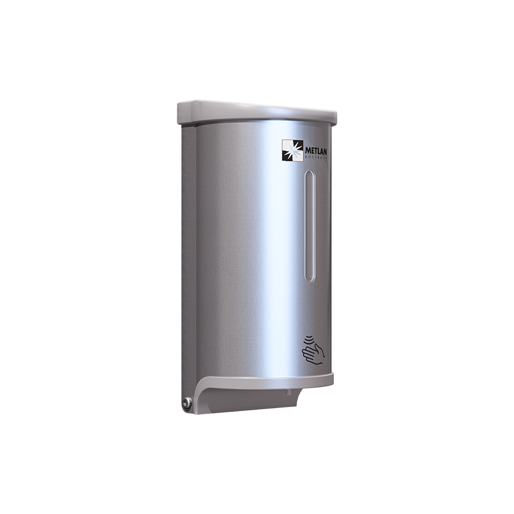 Hygiene Station with Stainless Steel Stand & Sanitiser Dispenser - Finish: Designer Black & Satin Stainless Steel