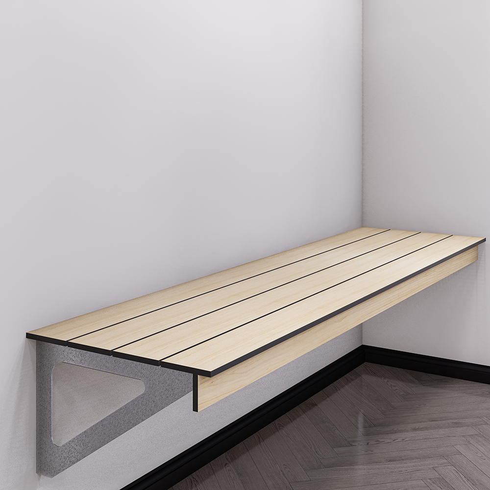 Wall Mount Bench Seat Bracket - Silver