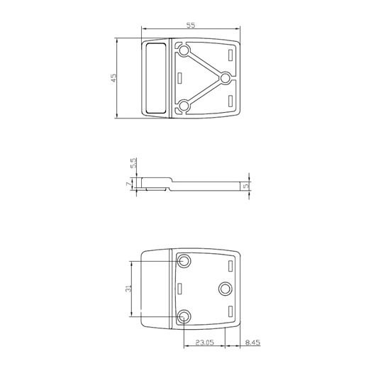Anti-Microbial Moda Series Bumper – Concealed - With Screw Fixings