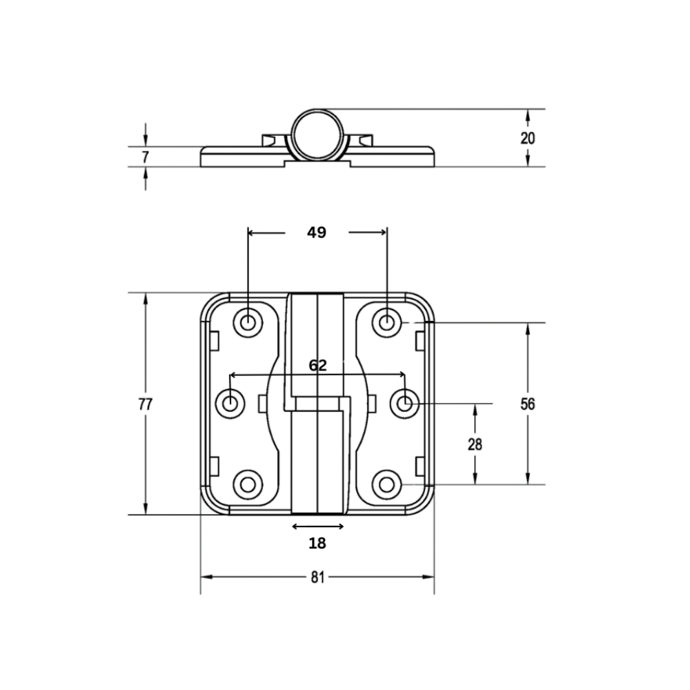 Moda Series Gravity Hinge (Each) – Concealed - With Screw Fixings