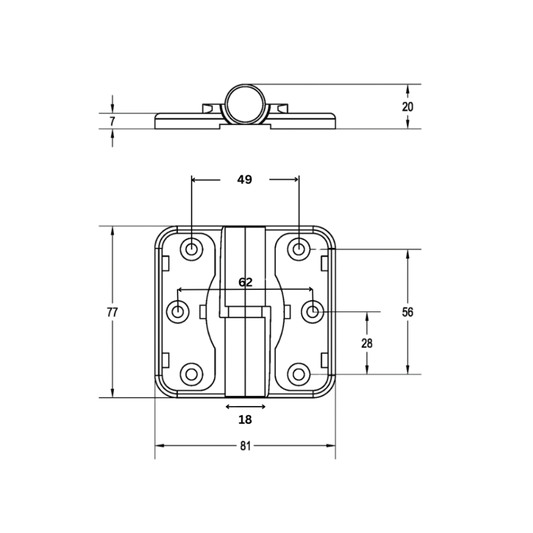 Moda Series Gravity Hinge (Each) – Concealed - With Screw Fixings