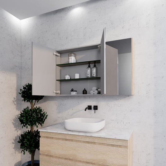 1200mm Light Oak Shaving Cabinet -W1200xH720xD150