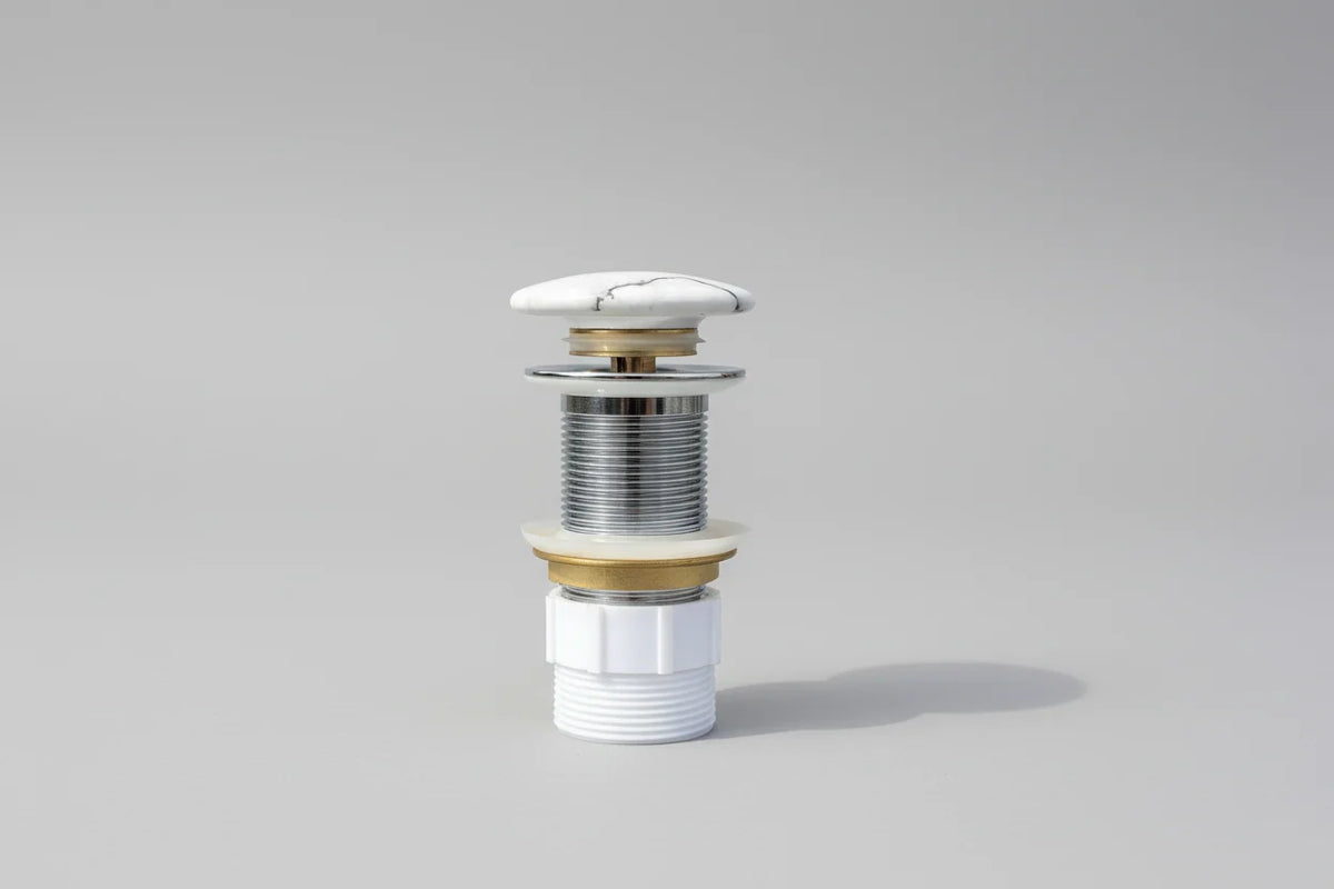 Mira Pop-up waste 32 mm Non-over Flow with Matte Carrara Ceramic Cap