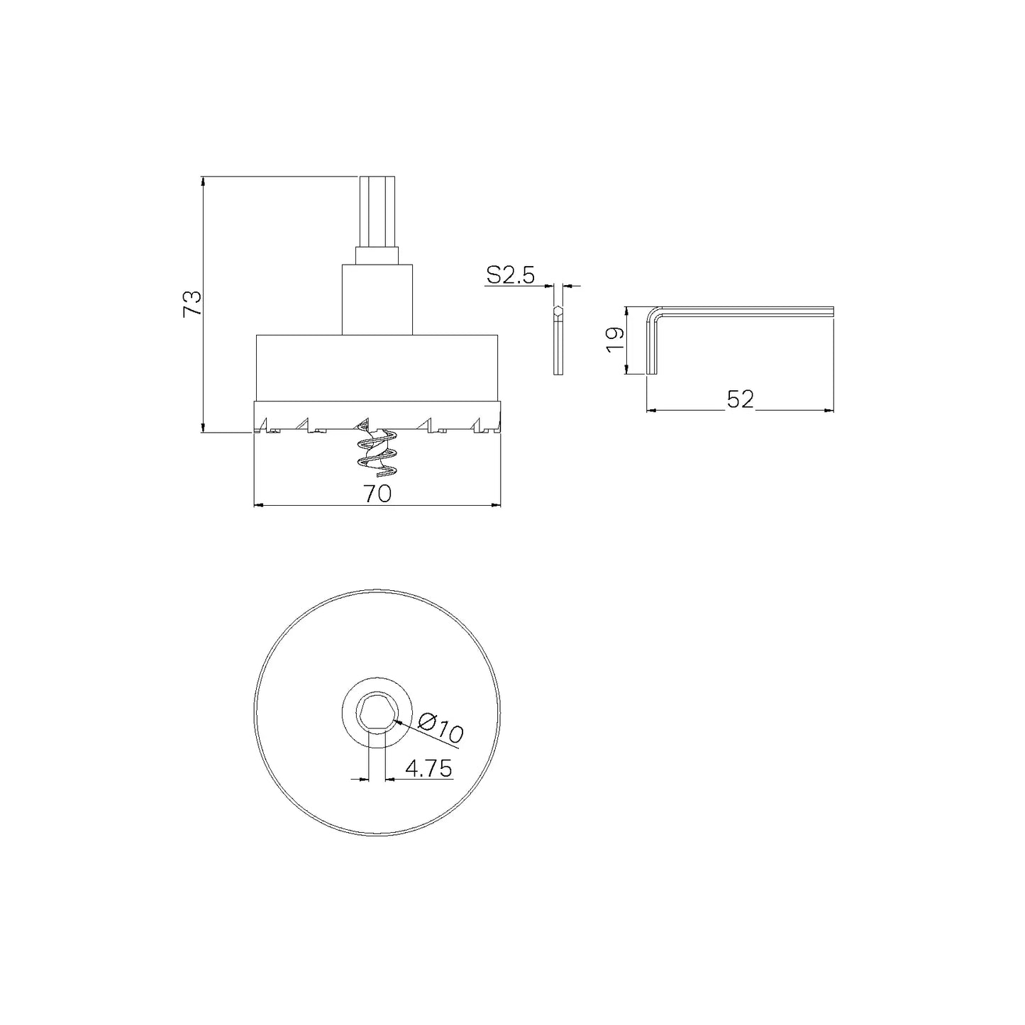 70mm Hole Saw Only