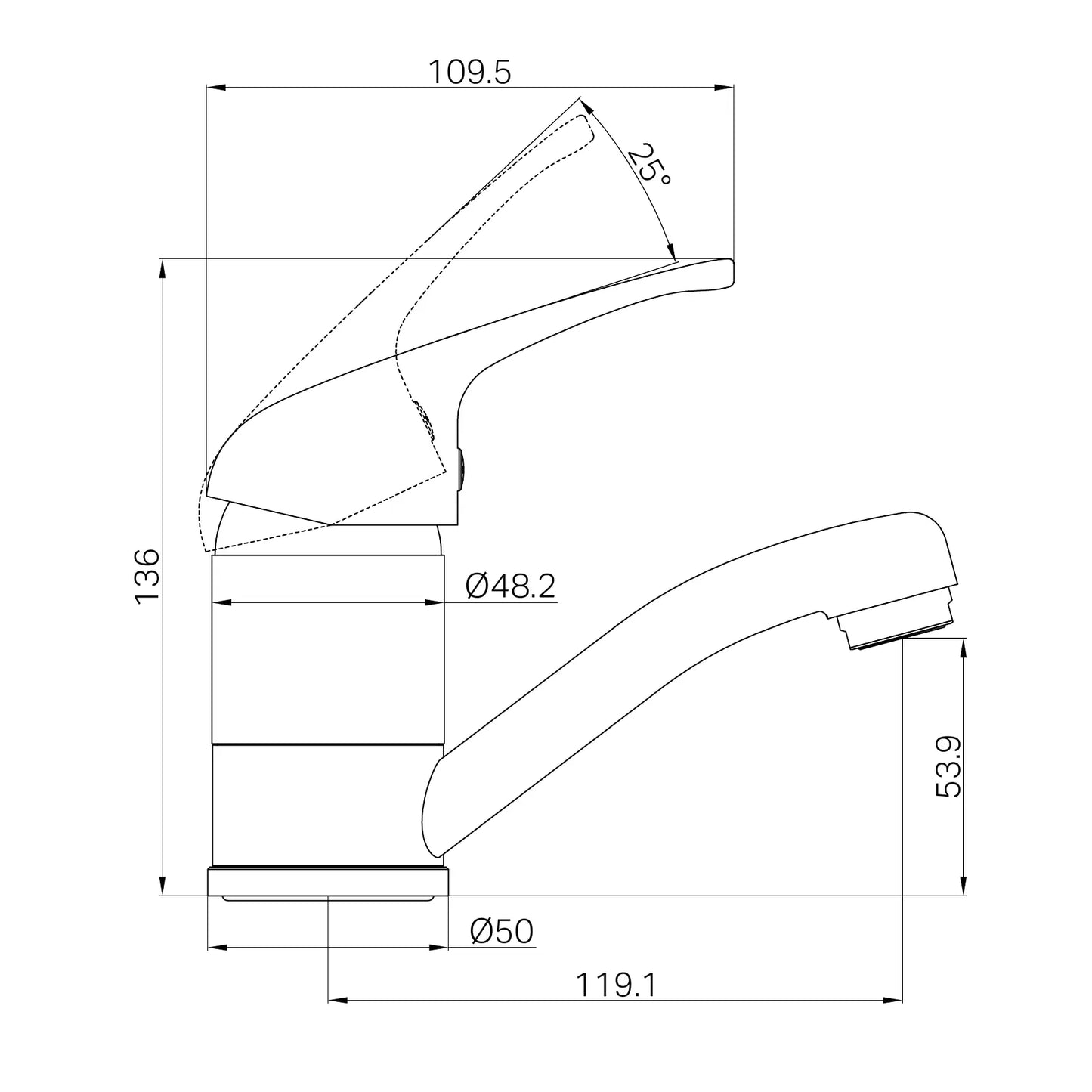 Classic Swivel Basin Mixer (100mm Spout) Chrome