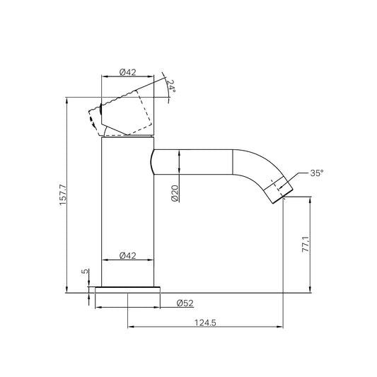 Zen SS316L Basin Mixer Handless Brushed Nickel