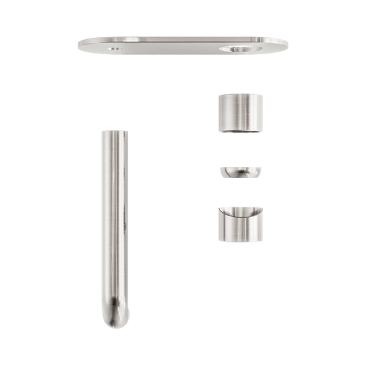 Zen SS316L Wall Basin/Bath Mixer 185mm Spout Trim Kits Only Brushed Nickel