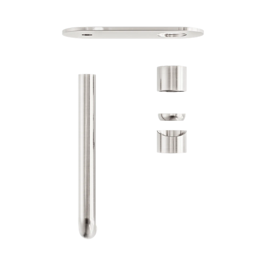Zen SS316L Wall Basin/Bath Mixer 230mm Spout Trim Kits Only Brushed Nickel