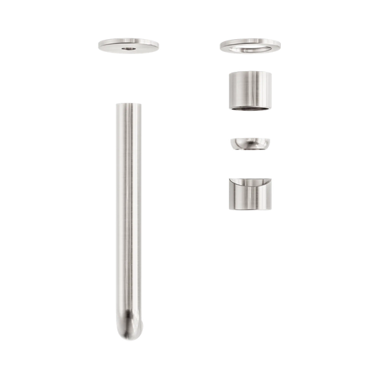 Zen SS316L Wall Basin/Bath Mixer Separate Back Plate 230mm Spout Trim Kits Only Brushed Nickel