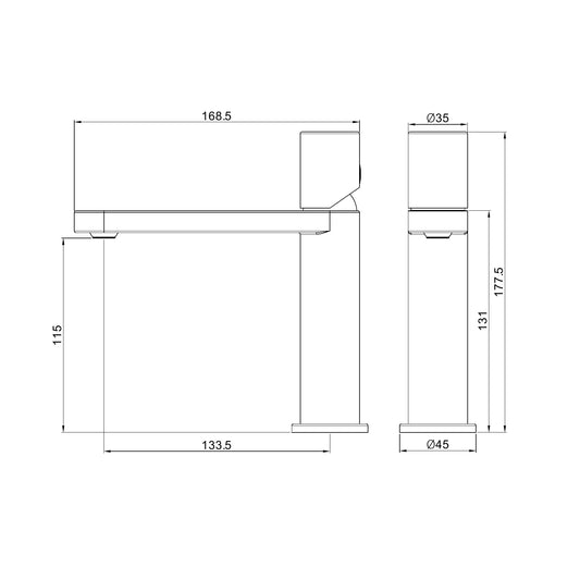 Pure SS316L Basin Mixer Brushed Bronze