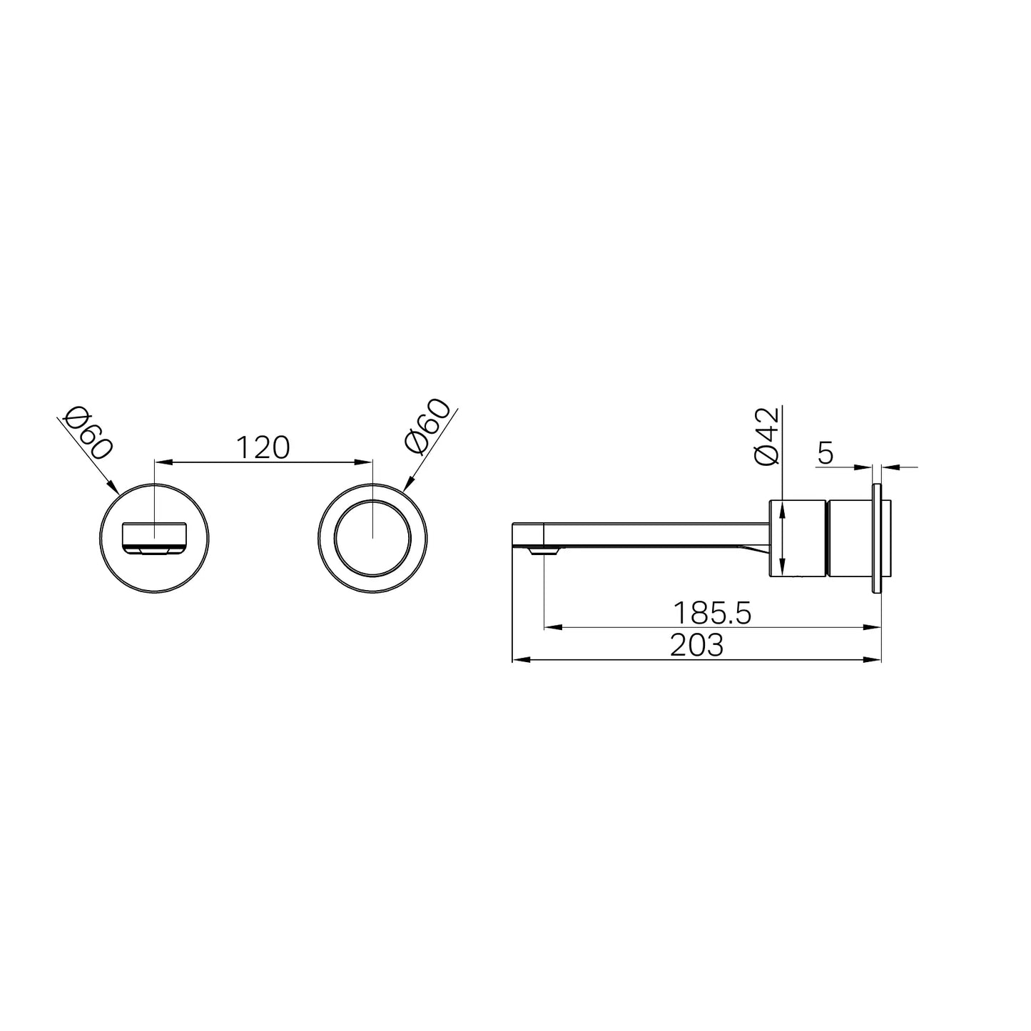 Pure SS316L Progressive Wall Basin/Bath Mixer Separate Back Plate Trim Kits Only Brushed Nickel