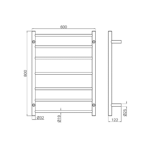 Non-Heated Towel Ladder Gun Metal