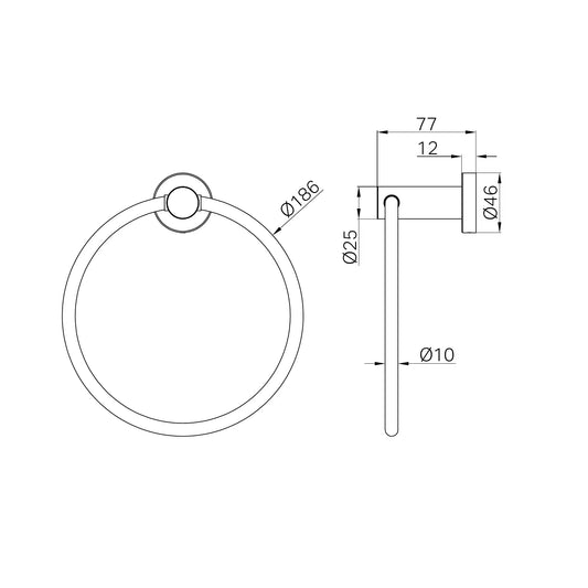 Mecca Hand Towel Ring Matte White