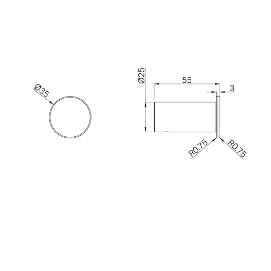 Mecca Robe Hook Slim Brushed Bronze