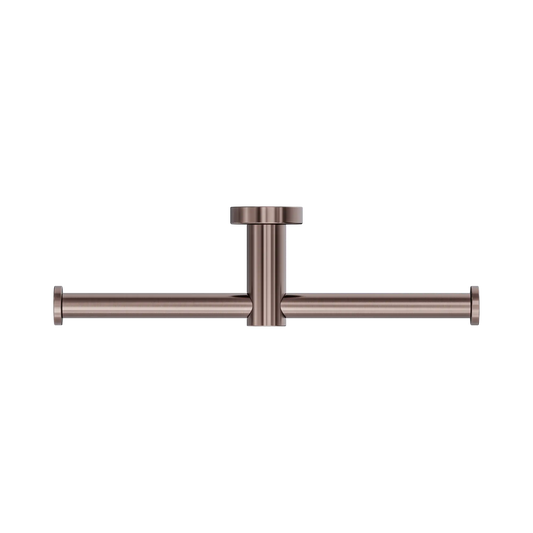 Mecca Double Toilet Roll Holder Brushed Bronze
