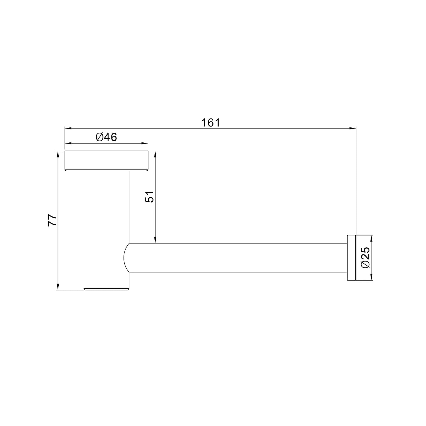 Dolce II Toilet Roll Holder Matte Black