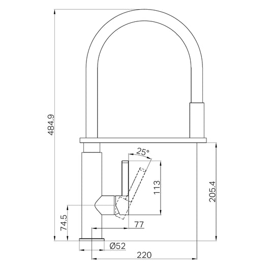 Rit Pull Out Sink Mixer Chrome