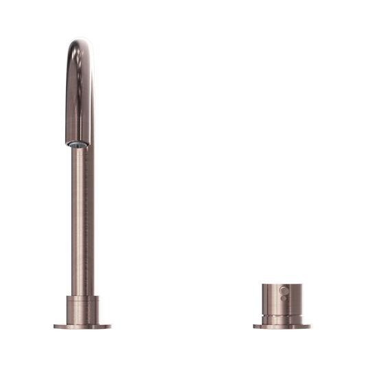 Mecca Hob Basin Mixer Round Swivel Spout Brushed Bronze
