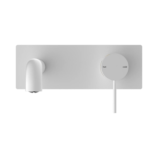 Mecca Wall Basin Mixer 185mm Spout Matte White