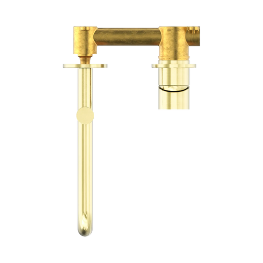 Mecca Wall Basin/Bath Mixer Swivel Spout 225mm Brushed Gold