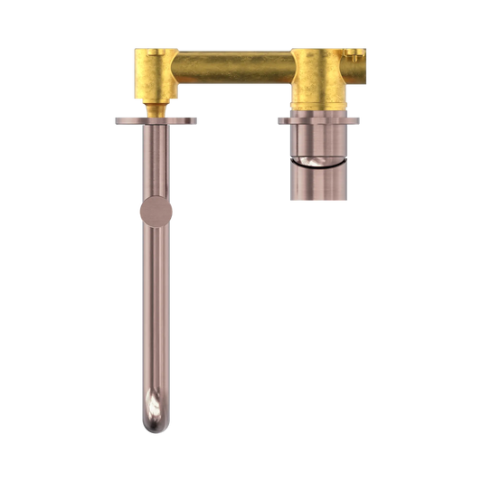 Mecca Wall Basin/Bath Mixer Swivel Spout 225mm Brushed Bronze