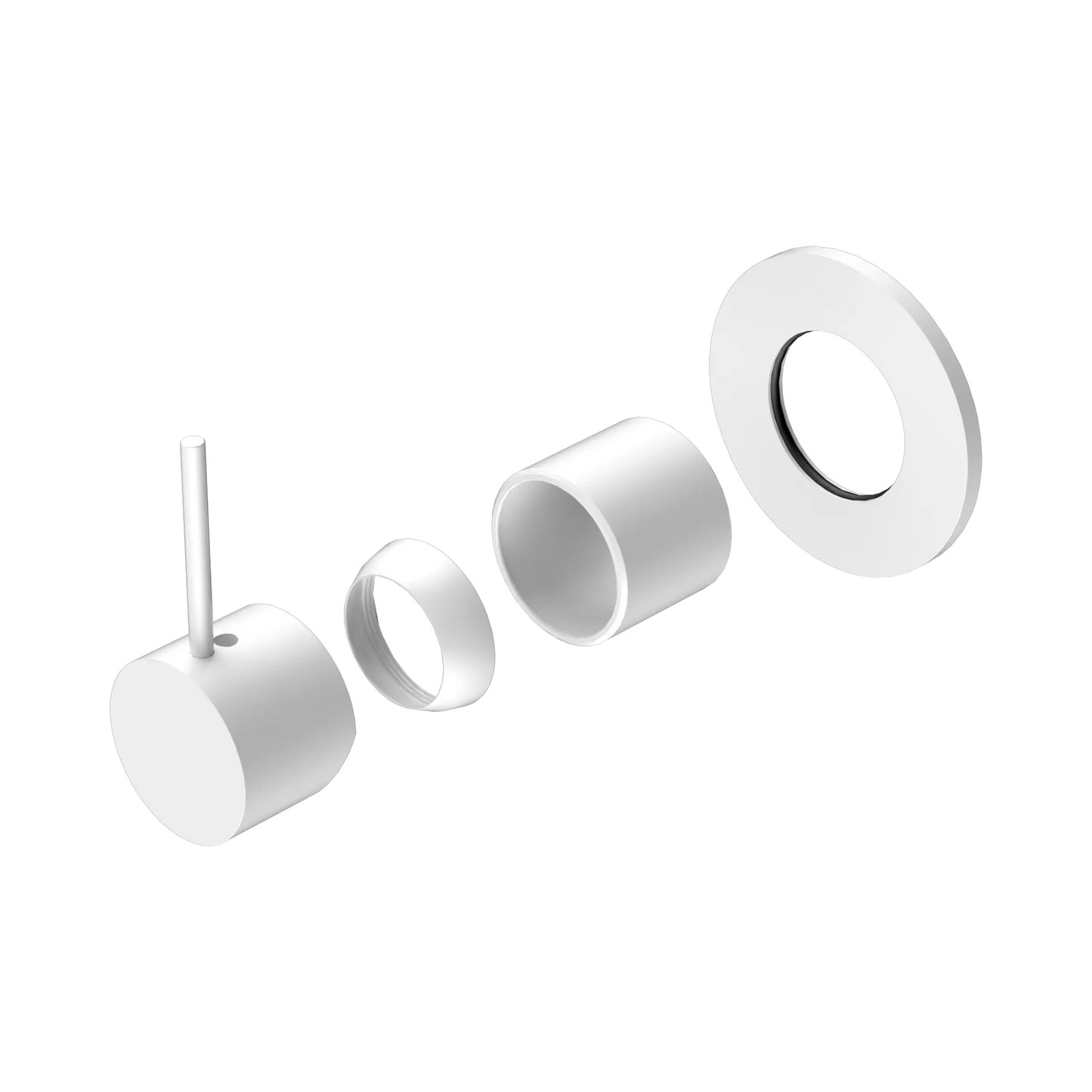 Mecca Shower Mixer Handle Up 80mm Plate Trim Kits Only Matte White
