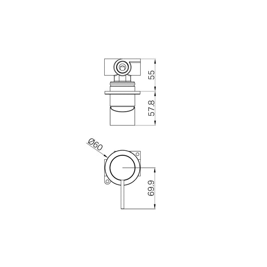 Mecca Shower Mixer 60mm Plate Brushed Bronze