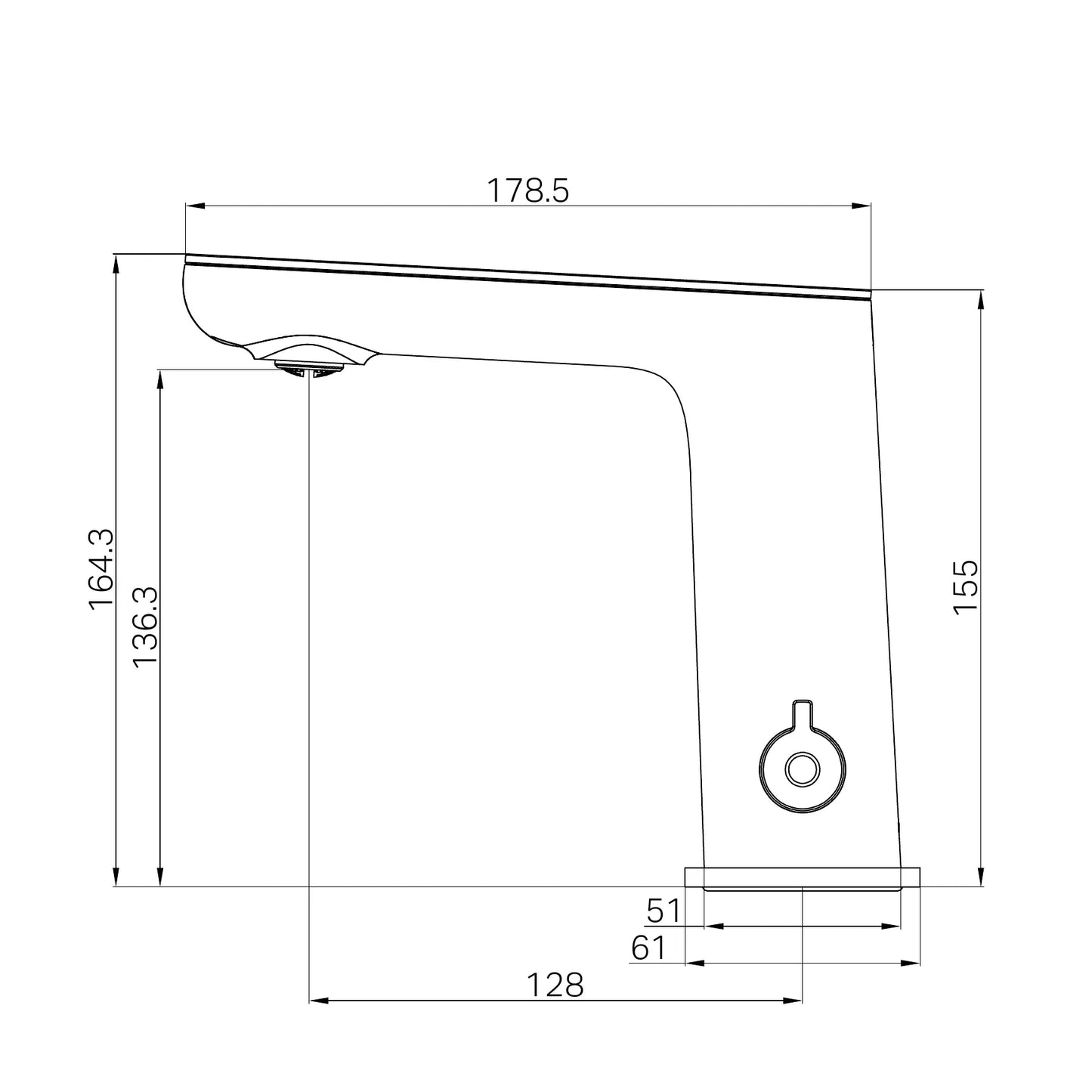 Claudia Sensor Mixer With Black Top Display Brushed Bronze