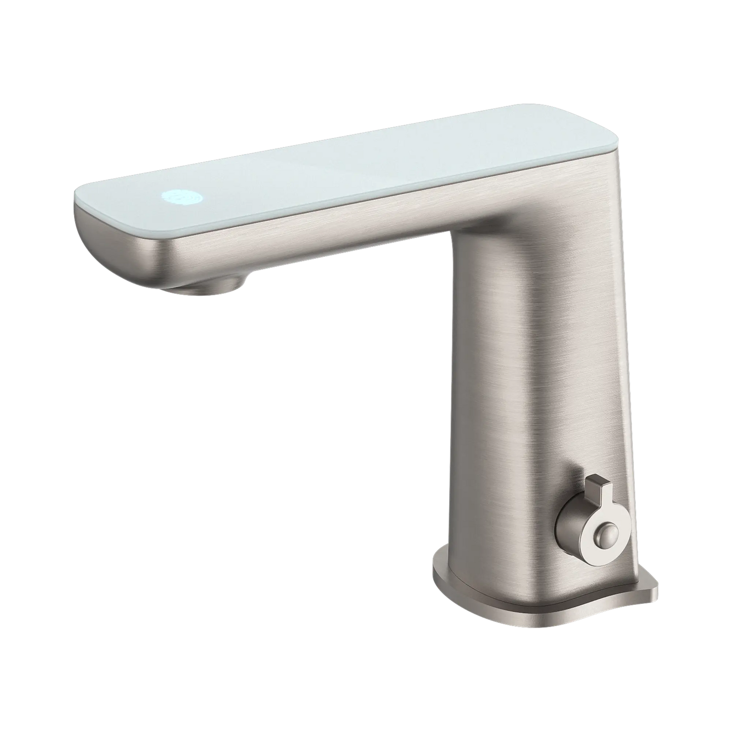 Claudia Sensor Mixer With White Top Display Brushed Nickel