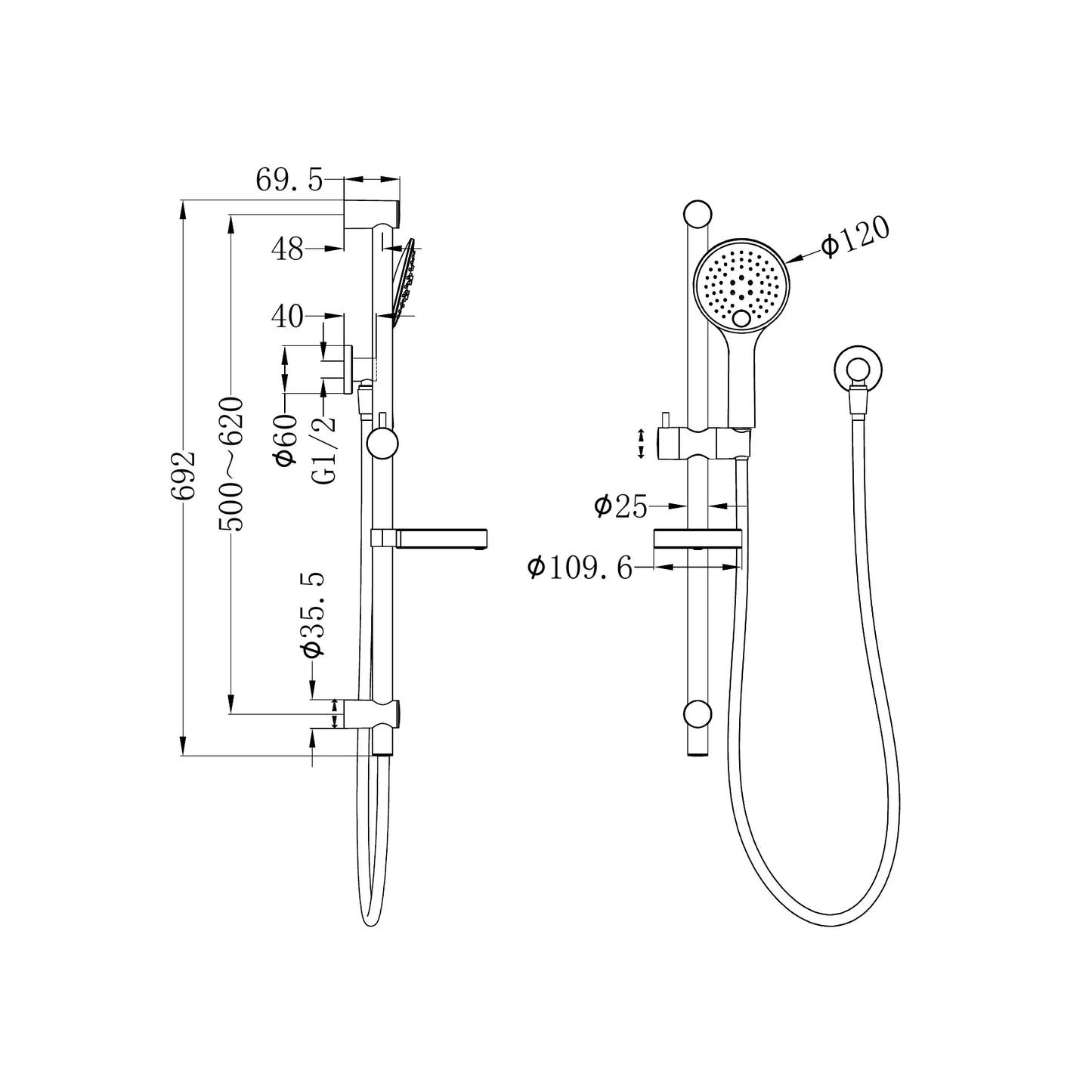 Builder Project Rail Shower Brushed Nickel